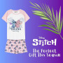 Disney Stitch T-Shirt et Short pour Fille, Pyjama en Coton Doux, Ensemble D'été 2 Pièces Stitch et Angel, Tailles 8 à 14 Ans