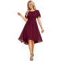 Ever-Pretty Robe de Cocktail Soirée Femme Col Rond Manches Courtes Mousseline EG02053