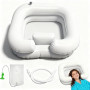 AEMCHDM Bac à shampoing gonflable domicile, bassine cheveux lit avec douchette, réservoir d’eau et vidange, lavabo coiffure port