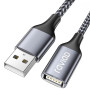 RAVIAD Câble Rallonge USB 2.0 2M, Câble Extension USB 2.0 Mâle A vers Femelle A Nylon Tressé Compatible pour Clé USB, Hub USB, D