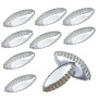 Homeily Lot de 10 mini moules à tarte en forme d'œuf - En alliage d'aluminium - Pour gâteaux, quiches, mousses, desserts, bateau