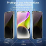 NEW'C Lot de 3, Verre Trempé Anti-Espion pour iPhone 16e, iPhone 14, iPhone 13, iPhone 13 Pro (6,1 Pouces), Angle de Confidentia
