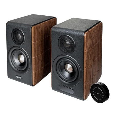 Edifier S880DB MKII - Haut-Parleur Haute Qualité, LDAC, BT 5,3, Télécommande, 2-Voies, avec Fil &sans Fil 88 W, Walnut, ConnexAp