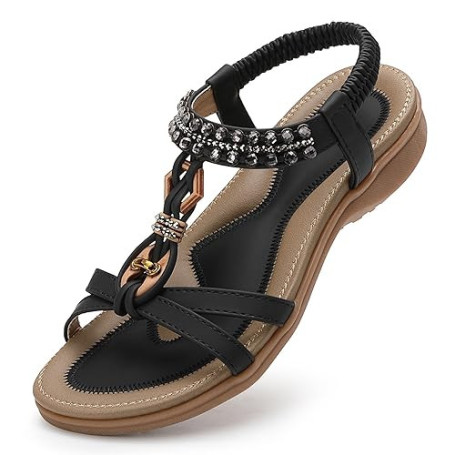 Littleplum Sandales Plats Femme Été Plates Confortable Chaussures de Plage