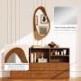HOMCOM Miroir Mural asymétrique 91,5 x 45 cm, Miroir Suspendu Moderne, Cadre en Bois, pour Chambre, Salon, Dressing, entrée, Eff