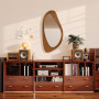 HOMCOM Miroir Mural asymétrique 91,5 x 45 cm, Miroir Suspendu Moderne, Cadre en Bois, pour Chambre, Salon, Dressing, entrée, Eff