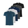 ALPIDEX T-Shirts Hommes Noir Unis à Col Rond Lot de 5, Taille S M L XL XXL 3XL 4XL 5XL