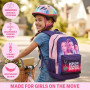 Get Trend Kpop Demon Hunters Huntrix Sac a Dos Enfant Fille, Fermeture Eclair et Rembourré Cartable Enfant avec Porte Clef, Cade