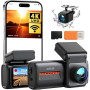 iZEEKER 4K Dashcam Voiture Avant Arrière, Wi-Fi 6 Intégré, Carte SD 32G Offerte, Caméra Dual 4K+1080P, Écran IPS 2,99", Contrôle