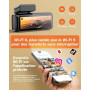 iZEEKER 4K Dashcam Voiture Avant Arrière, Wi-Fi 6 Intégré, Carte SD 32G Offerte, Caméra Dual 4K+1080P, Écran IPS 2,99", Contrôle
