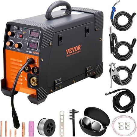 VEVOR Poste à Souder MIG, 250 A, Machine de Soudage Portable Multi-processus MIG MMA LIFT TIG 3 en 1 Soudeur pour Acier au Carbo