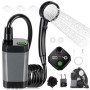 Spopal Kit Douche de Camping, Douche Portable,Pompe de Douche Électrique Rechargeable,Imperméable, avec Afficheur Intelligent et