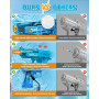 Pistolet à Eau Électrique 2 Pièces, Pistolet à Eau Rechargeable avec Flamme LED Lumineuse, Portée 8 à 10 M, Jouet d'eau Extérieu