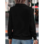 Cuptacc Pull Femme Col V Manche Longue Sweat Femme sans Capuche 1/4 Zippé Couleur Unie Haut Chic Et Elegant | Haut Chic Et Elega