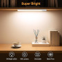 Gritin Lampe de Placard LED, Super Lumineuses Cuisine Reglette Rechargeable 26CM, 3 Couleurs&5 Luminosités, 4 Modes, Détecteur d