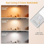 Gritin Lampe de Placard LED, Super Lumineuses Cuisine Reglette Rechargeable 26CM, 3 Couleurs&5 Luminosités, 4 Modes, Détecteur d