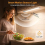 Gritin Lampe de Placard LED, Super Lumineuses Cuisine Reglette Rechargeable 26CM, 3 Couleurs&5 Luminosités, 4 Modes, Détecteur d