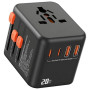 Adaptateur Prise Universelle,Adaptateur Universel de Voyage avec 2 USB C et 2 USB A et 1 Prise Secteur Universelle,Adaptateur de