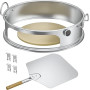 onlyfire BRK-6023 Kit Pizza pour Weber 57 cm - Anneau à Pizza en INOX avec Poignées Amovibles, Pierre à Pizza 38 cm, Pelle à Piz