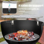 onlyfire BRK-6023 Kit Pizza pour Weber 57 cm - Anneau à Pizza en INOX avec Poignées Amovibles, Pierre à Pizza 38 cm, Pelle à Piz
