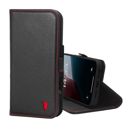 TORRO Coque Compatible avec iPhone 16 Pro Max – Étui Portefeuille en Cuir Véritable avec Béquille et Porte-Cartes (Compatible av