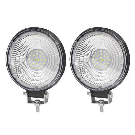 Biqing 2x Phare de Travail LED 12V, LED Barre 4.4” Projecteur Voiture Spot Flood Feux Antibrouillard 24V Feux de Travail Feux Ad
