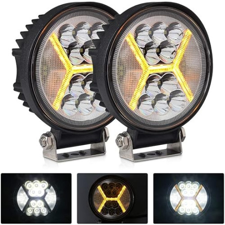 antom 2 PCS Phare de Travail Led 12v, 132W Phares Longue Portee Led Moto 4x4 projecteurs antibrouillard LED Feux Travail Led de