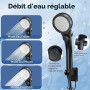 Uplayteck Douche de Camping, Kit Douche Portable 6000mAh Rechargeable avec écran LED Intelligent 3 Modes de Douche IPX7 Etanche