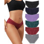 Levao Lot de 6 Culotte Femme Coton Stretch Taille Basse sous-vêtements Bikini Hipster Lingerie pour Femme Doux Slip Multipack S-