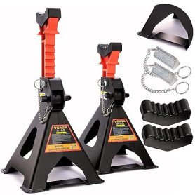 2 chandelles de Levage renforcées 3T, 295–425 mm, avec sécurité et Support en Caoutchouc, chandelles Voiture pour cric, Atelier,