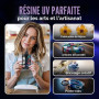 CRAFT RESIN Kit de Résine UV avec Lampe – Grande Lampe 36W à 22 LED et 200g de Résine UV, Cristal Clair et Anti-Jaunissement – K