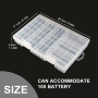 WYAN 1Pcs Boîte à Piles en Plastique,Boîtier de Rangement de Batterie Transparent,Rangement Piles pour 60pcs AA+40pcs AAA Pile B