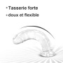 Gode realiste de 18 cm pour femme, souple et adapté aux débutants. Doté d'une gode ventouse, idéal pour femmes et couples. Jouet