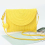 Syrads Sac à main d'embrayage de soirée en paille pour femme Sac à main de plage d'été Sac d'enveloppe tissé en paille