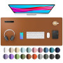 Aothia Sous-main, tapis de bureau en cuir PU, tapis de souris, protection de bureau antidérapante, bloc-notes de bureau étanche