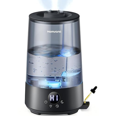 Homvana Humidificateur d'Air bébé, 3.6 L Cool Mist Top-Fill, 16dB Silencieux, 34H Durable Humidificateu Chambre, Plante, BPA Fre