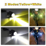 Biqiure 2PCS Mini Feux Additionnels Moto LED,12W Moto LED Feux de Brouillard Supplémentaires 12V 24V Projecteur Motos LEDs Ambre