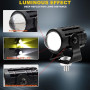 Biqiure 2PCS Mini Feux Additionnels Moto LED,12W Moto LED Feux de Brouillard Supplémentaires 12V 24V Projecteur Motos LEDs Ambre