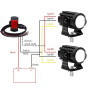 Biqiure 2PCS Mini Feux Additionnels Moto LED,12W Moto LED Feux de Brouillard Supplémentaires 12V 24V Projecteur Motos LEDs Ambre