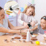 KINDLUME Machine a Churros, Appareil a Churros en Acier Inoxydable, Presse Biscuit avec 13 Pochoirs, 8 Douilles, Outil Multifonc