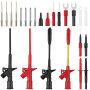 Proster Kit Fils de Test Multimètre 26PCS Professionnel Silicone avec Pointes Interchangeables Or, Aiguilles de Perçage Auto, Cl