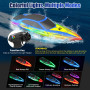 WUQNGI Bateau Télécommandé Enfant et Adulte, RC Bateau 2,4 GHz avec Lumières LED, 2 Piles Rechargeables Bateau Radiocommandé Éle