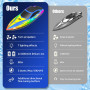 WUQNGI Bateau Télécommandé Enfant et Adulte, RC Bateau 2,4 GHz avec Lumières LED, 2 Piles Rechargeables Bateau Radiocommandé Éle