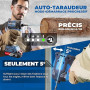 Dong Cheng Visseuse à Chocs 20V sans Balais, 208Nm, Mode Auto-taraudeur, 3200 tr/min, 4300 cps/min, Mandrin 1/4" Hex, 3 Vitesses