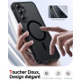 LeYi Coque Magnétique pour Samsung Galaxy A16 / A 16, avec 2 Verre Trempé, Compatible avec MagSafe, Étui Housse Antichoc Bumper
