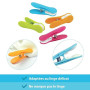 LAGUELLE - 40 Pinces Clips Antiglissantes - Fabrication Française - Assorties Vert, Bleu, Orange, Rose