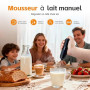 GRIFEMA Mousseur à Lait électrique, Mini Fouet Electrique 13 000 tr/min, Fonctionne à Piles, Milk Frother Ergonomique, Sans BPA,