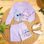 Disney Stitch Ensemble Survêtement Fille et Ado 2 Pièces Sweatshirt à Col Rond et Short Fille avec Poches Loungewear Set Confort