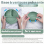 O'doe Vaisselle Bebe | Set Repas Bebe 1er Age 15 Pièces – Coffret Repas Bebe avec Bol Silicone à Ventouse, Cuillères, Tasses, Ba