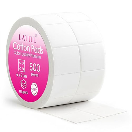 LALILL 500 Tampons - Tampons non pelucheux pour Cleaner, Aceton Remover - Lingettes Nageldesign Manucure - cellulose sans peluch